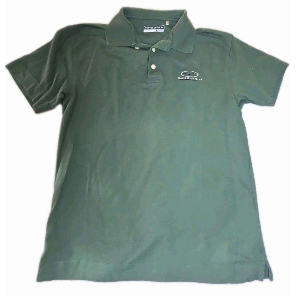 Cutter & Buck Polo Shirt Mens Green Short Sleeve Oasis Golf Club Performance